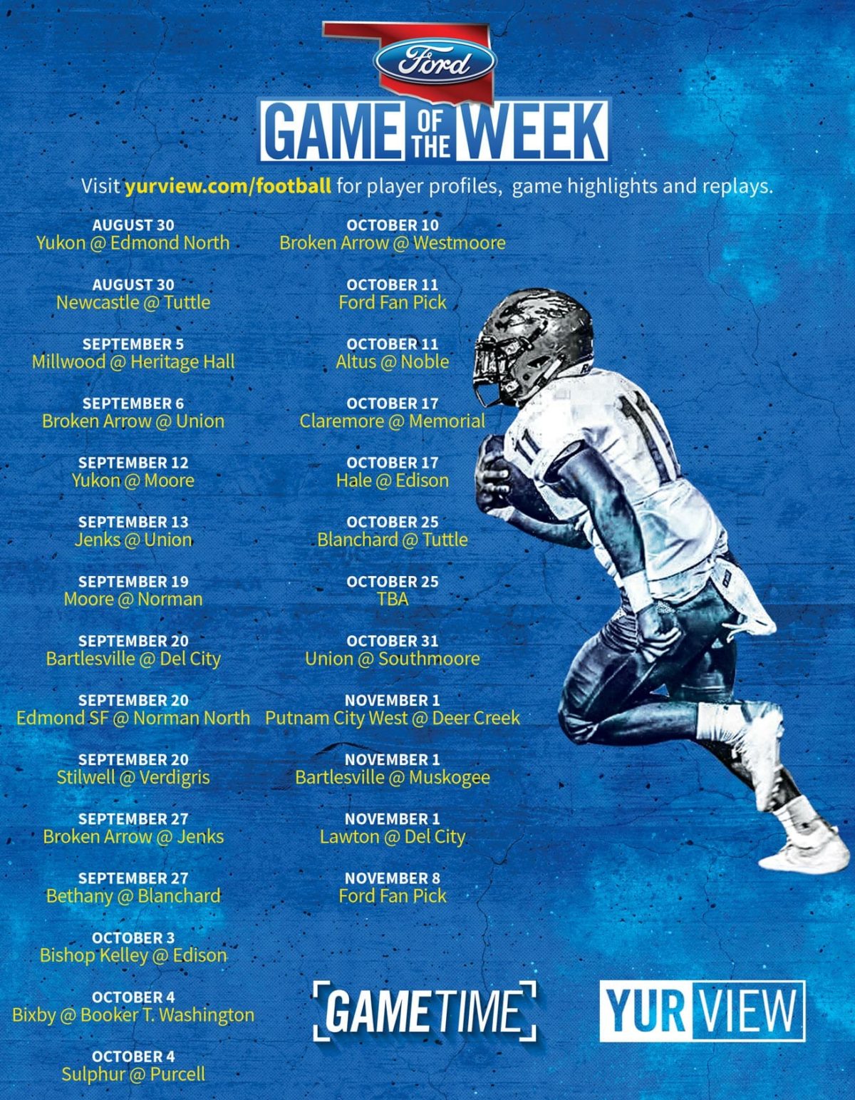 Oklahoma 2019 GameTime Schedule