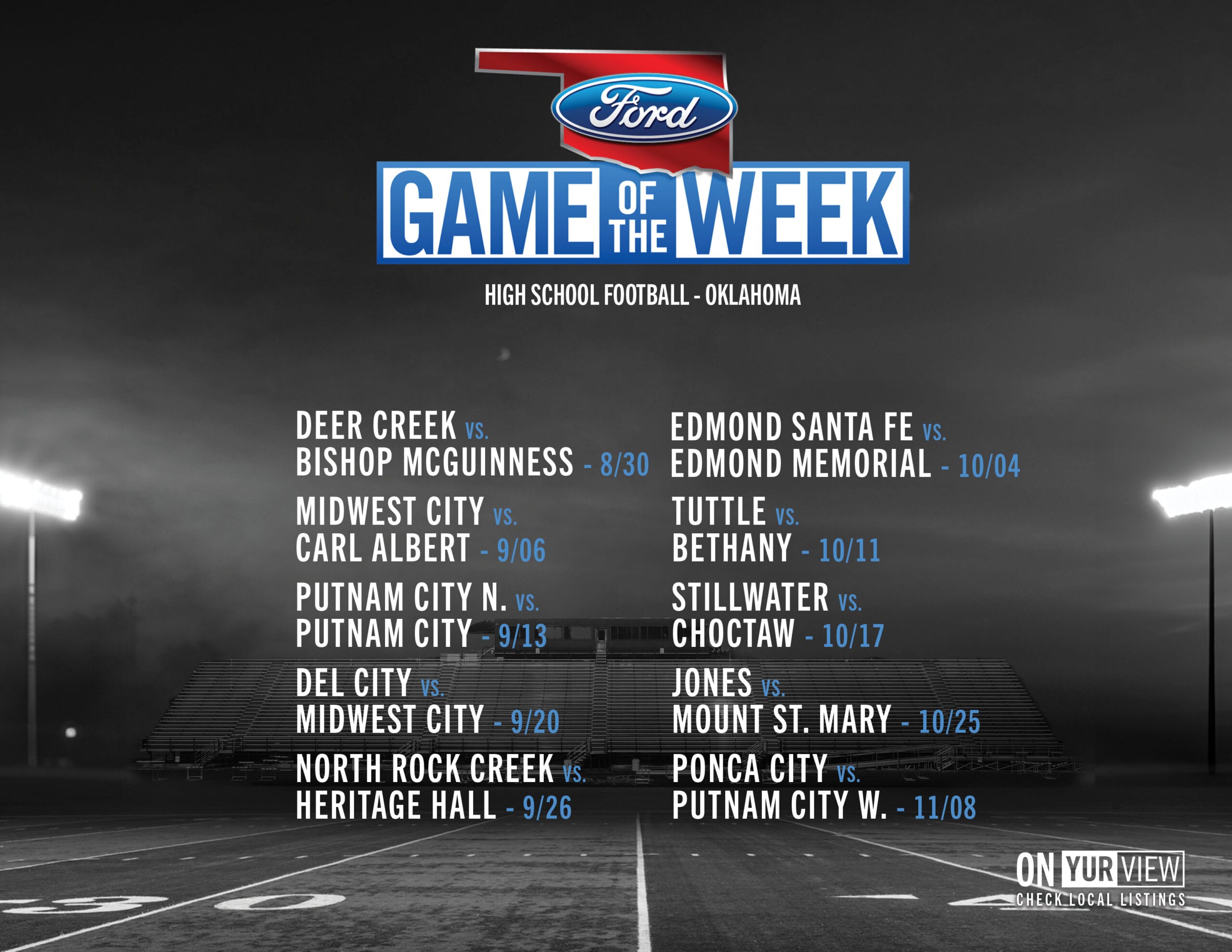 High School Football free live streams - Ford Game of the Week